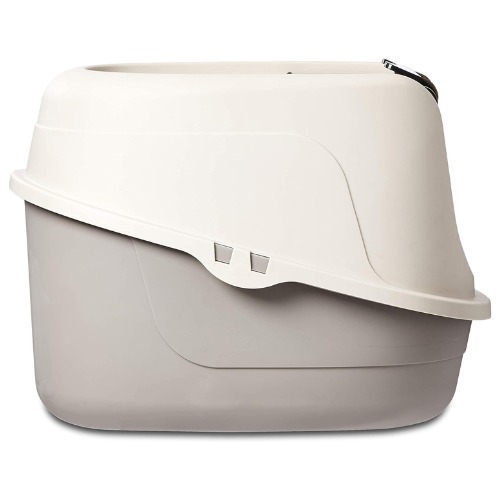 Hooded Enclosed Cat Litter Box with Odor Control & Swinging Door